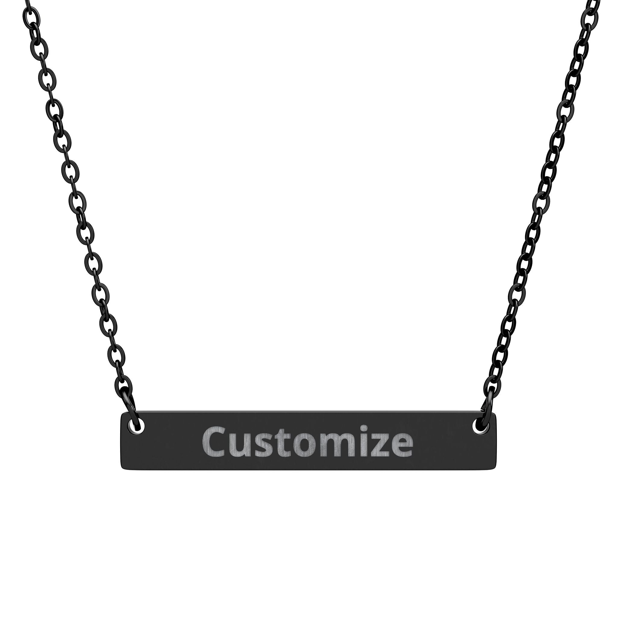 Engraved Bar Necklace - Custom Name Pendant | Stainless Steel, Hypoallergenic Jewelry Gift
