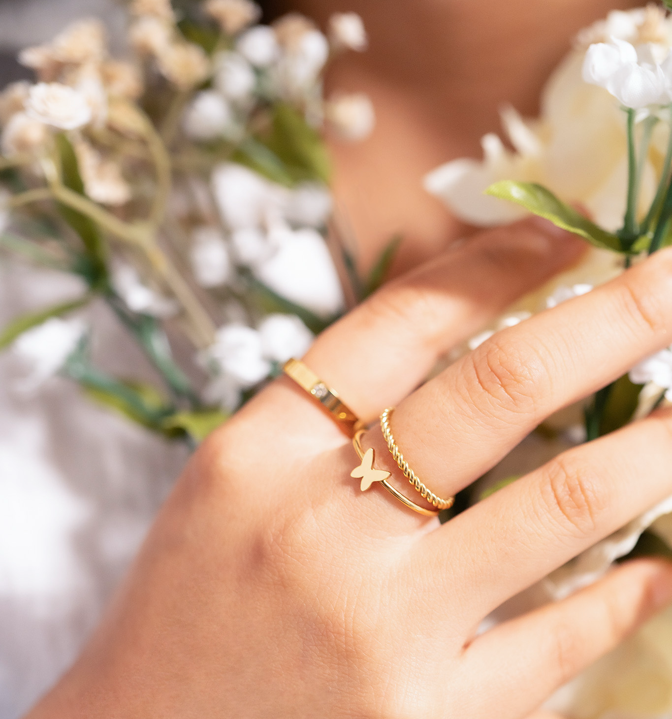 Braided Spacer Ring – Durable 316L Surgical Steel Gold Plated Band for Everyday Wear