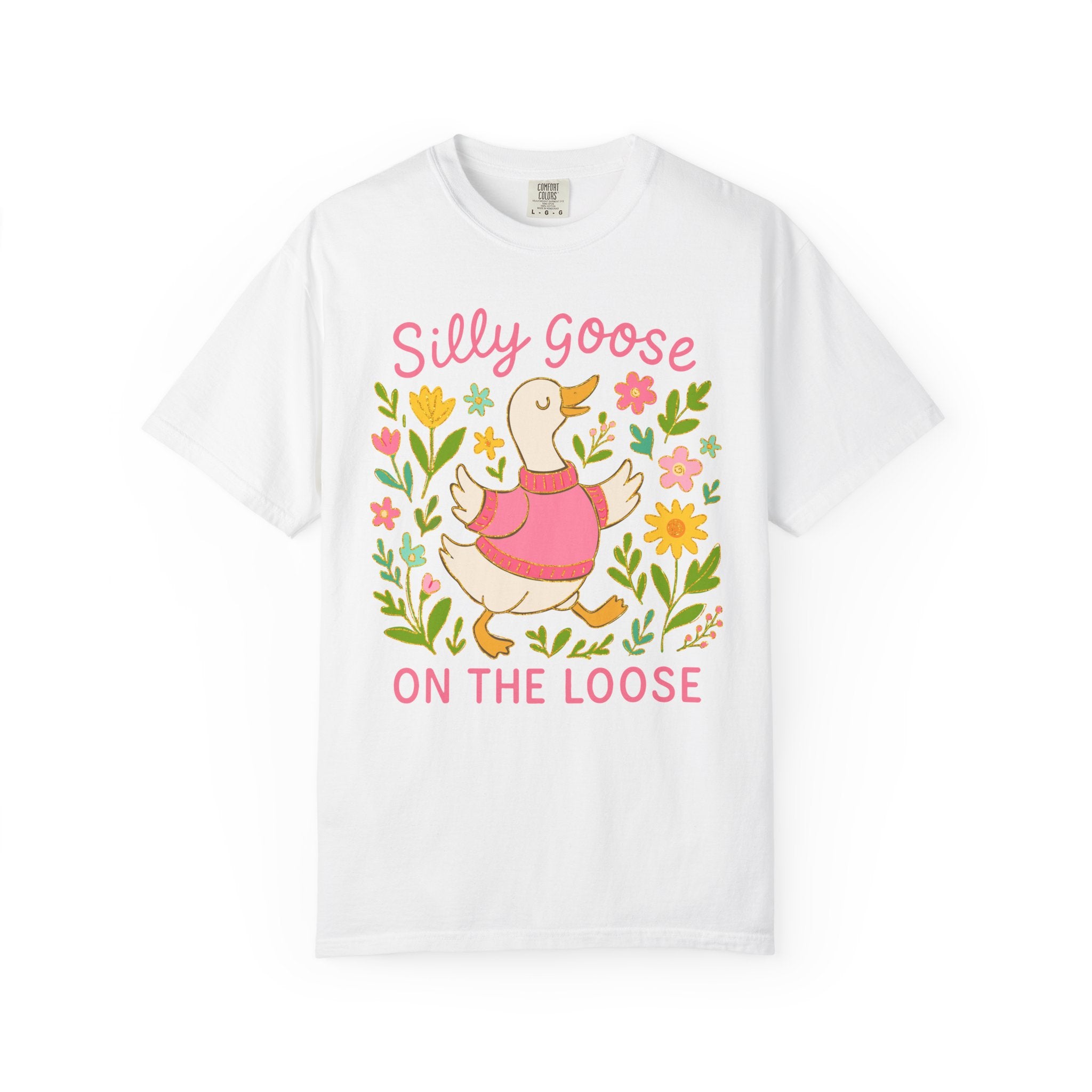 Cute Duck T-Shirt - Women's Graphic Tee With Floral Duck Shirt Design