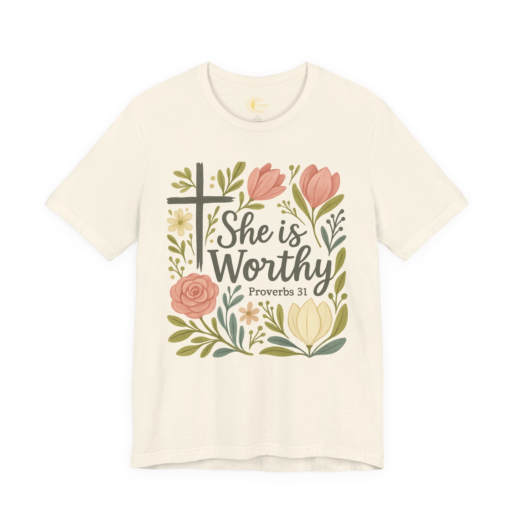 Christian Inspirational Tee – Women's Proverbs 31 Top | Floral Graphic Shirt