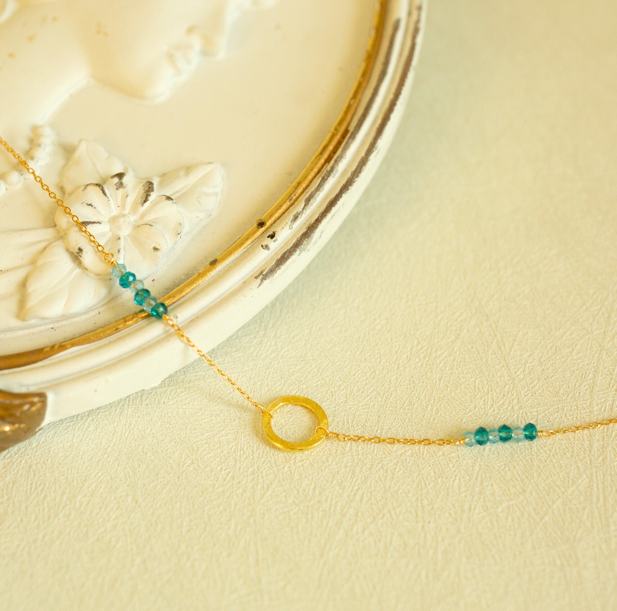 Solara Necklace – Handmade Adjustable Chain Gold Vermeil Necklace with Gemstones