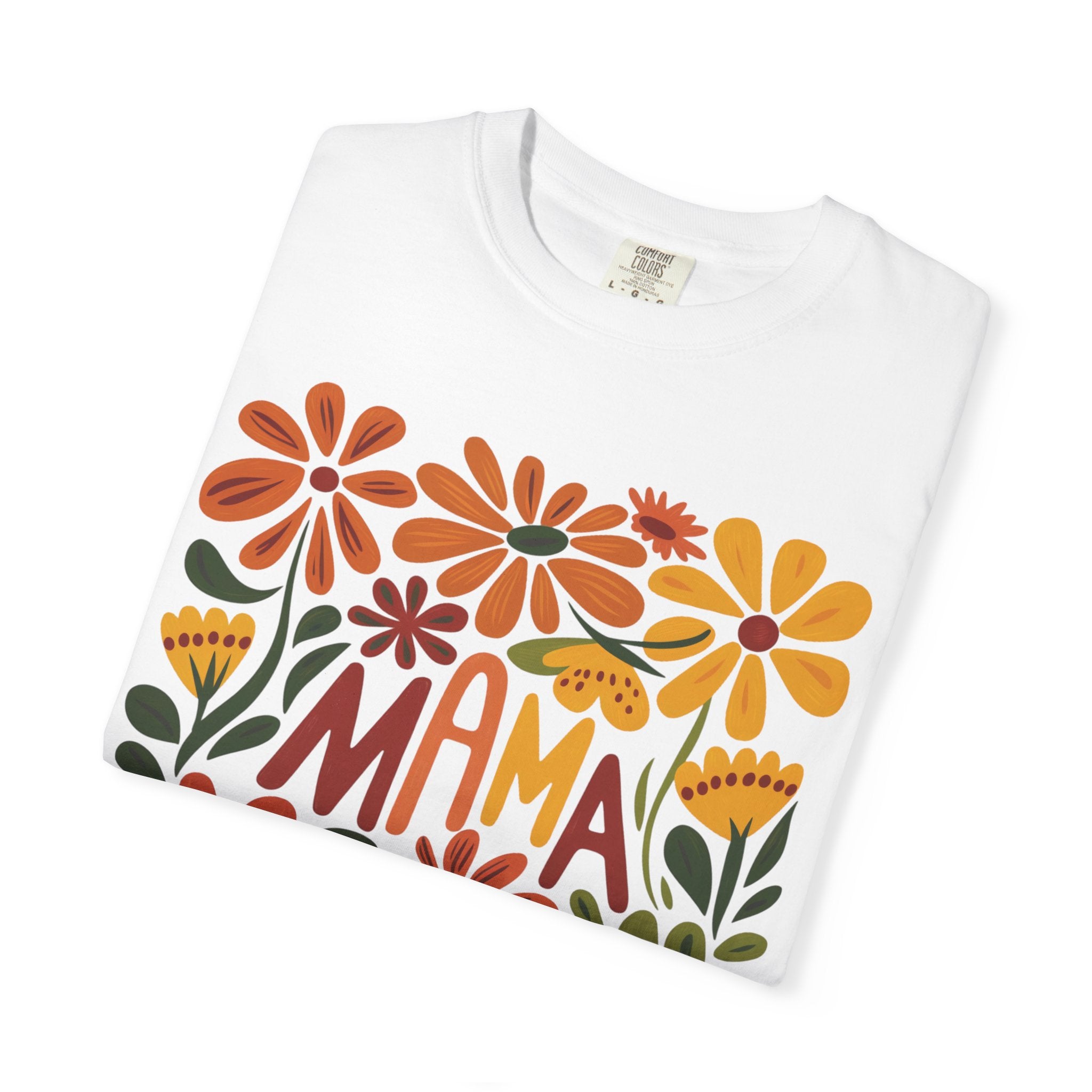 Retro Floral Mama Tee – Boho Mom Shirt With Playful Floral Design & Comfortable Cotton