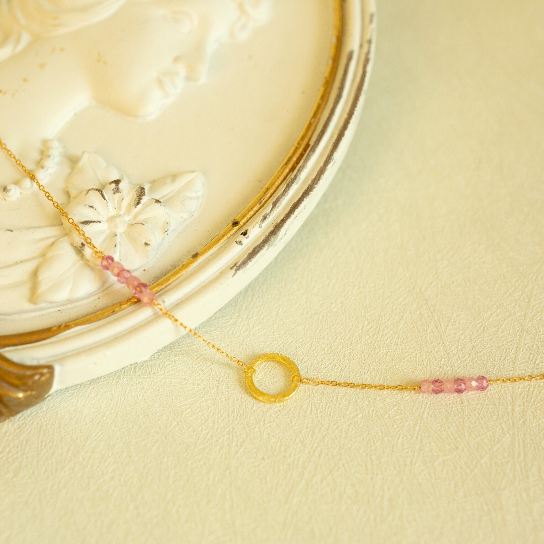 Solara Necklace – Handmade Adjustable Chain Gold Vermeil Necklace with Gemstones