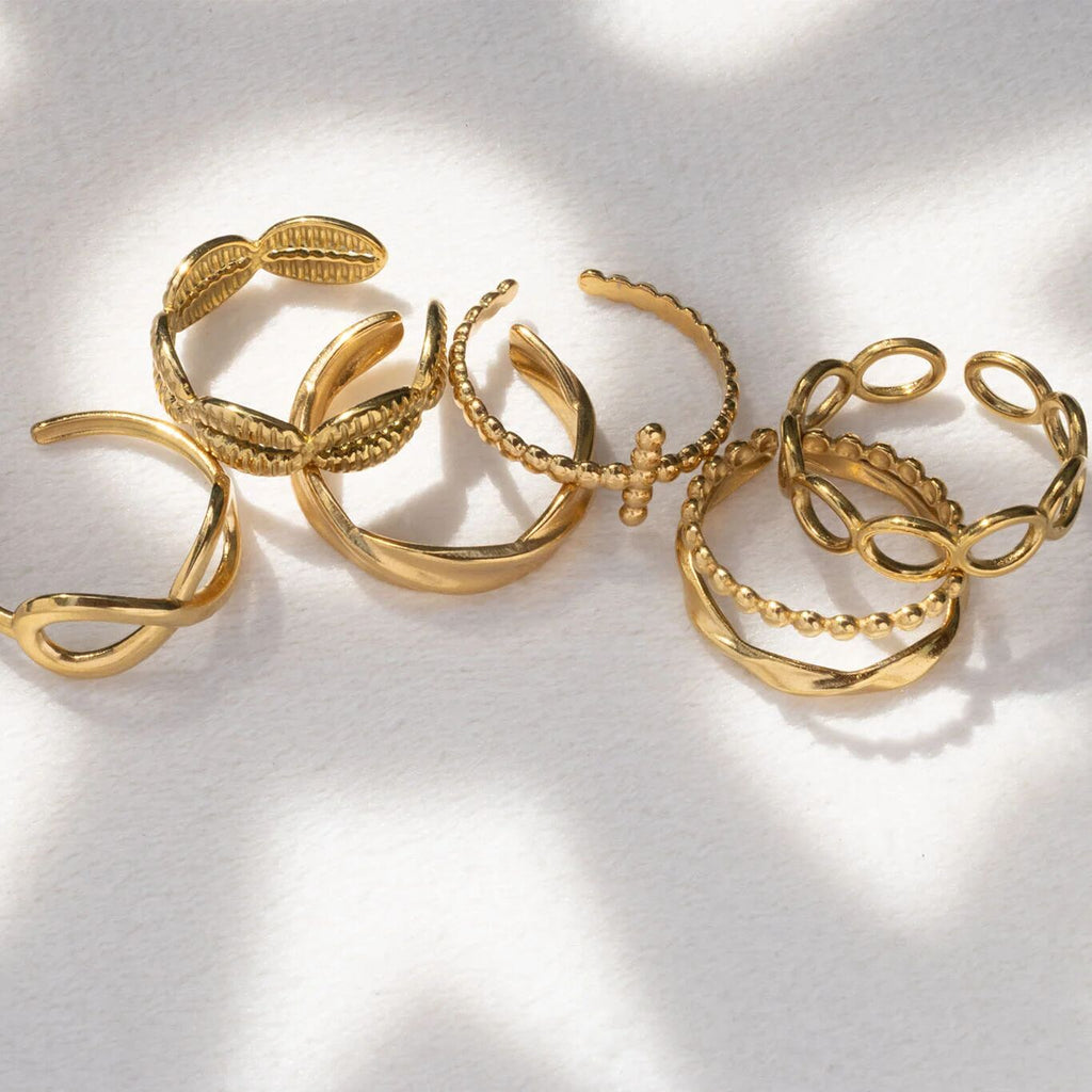 Gold adjustable rings- collection