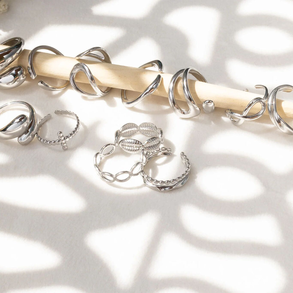 Silver adjustable rings- collection