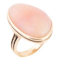 Pink Opal Golden Statement Ring