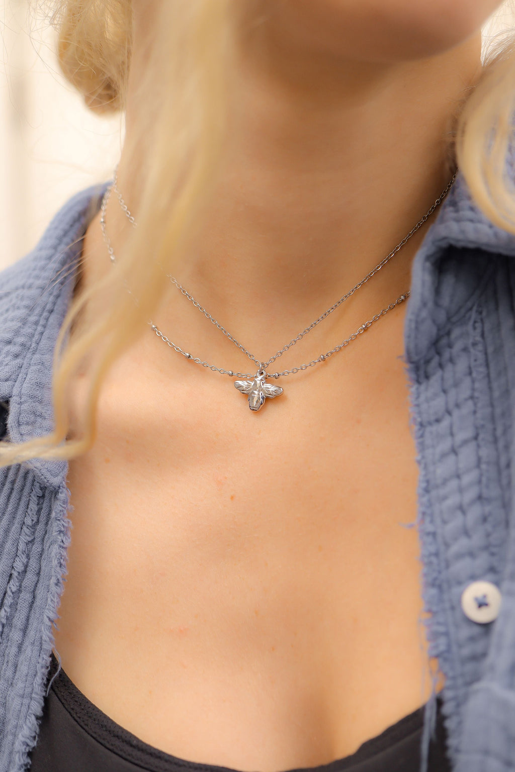 18K Gold Bee Charm – Hypoallergenic Stainless Steel Charm Bracelet Accessory