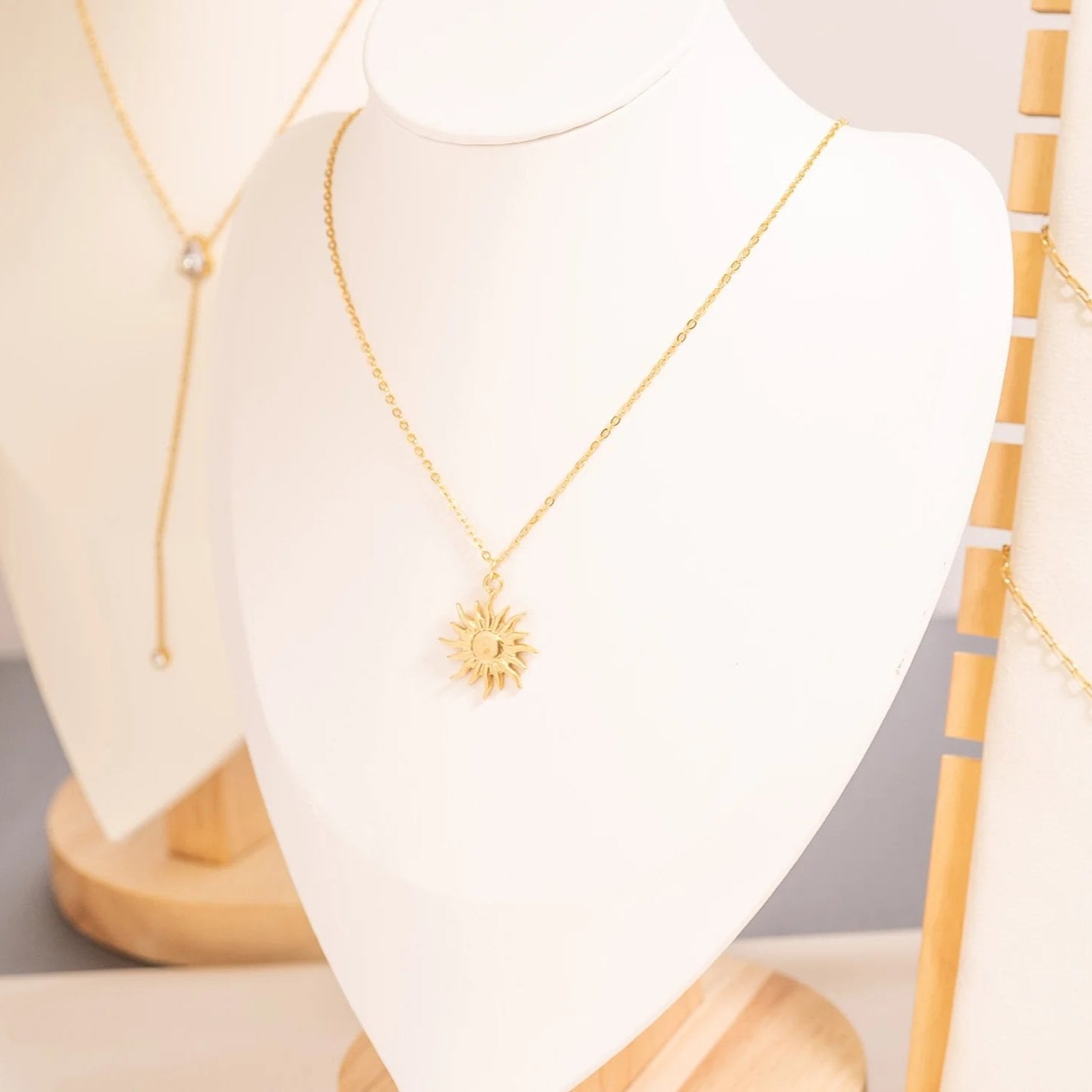 Mystic Sun Charm – 18K Gold Stainless Steel Waterproof Hypoallergenic Jewelry