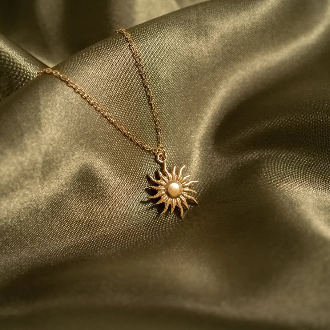Mystic Sun Charm – 18K Gold Stainless Steel Waterproof Hypoallergenic Jewelry
