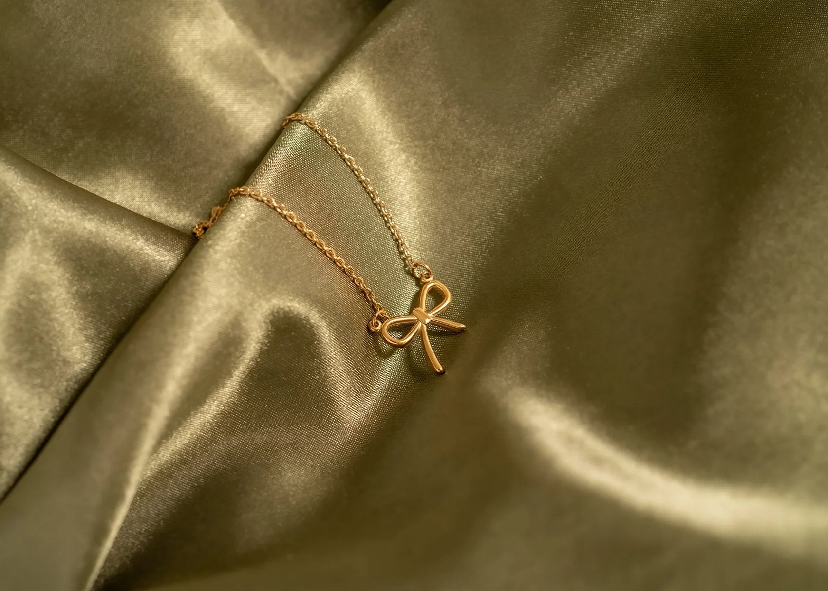 Gold Bow Connector Charm – 18K Gold Plated Stainless Steel Pendant Connector