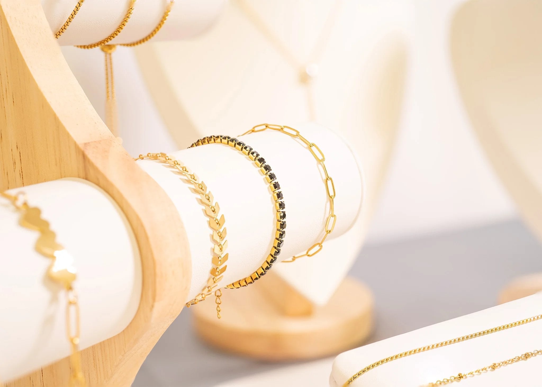 Gold Layered Bracelet Set – 25 Pc 18K Gold PVD Stainless Steel Bracelets for Women