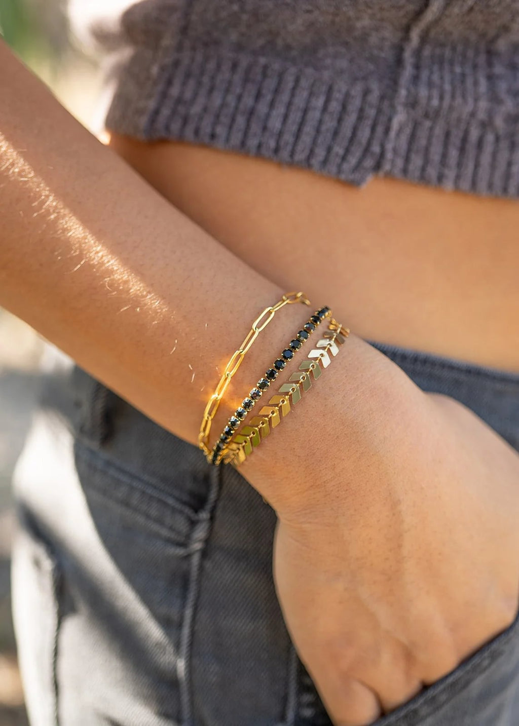 Gold Layered Bracelet Set – 25 Pc 18K Gold PVD Stainless Steel Bracelets for Women