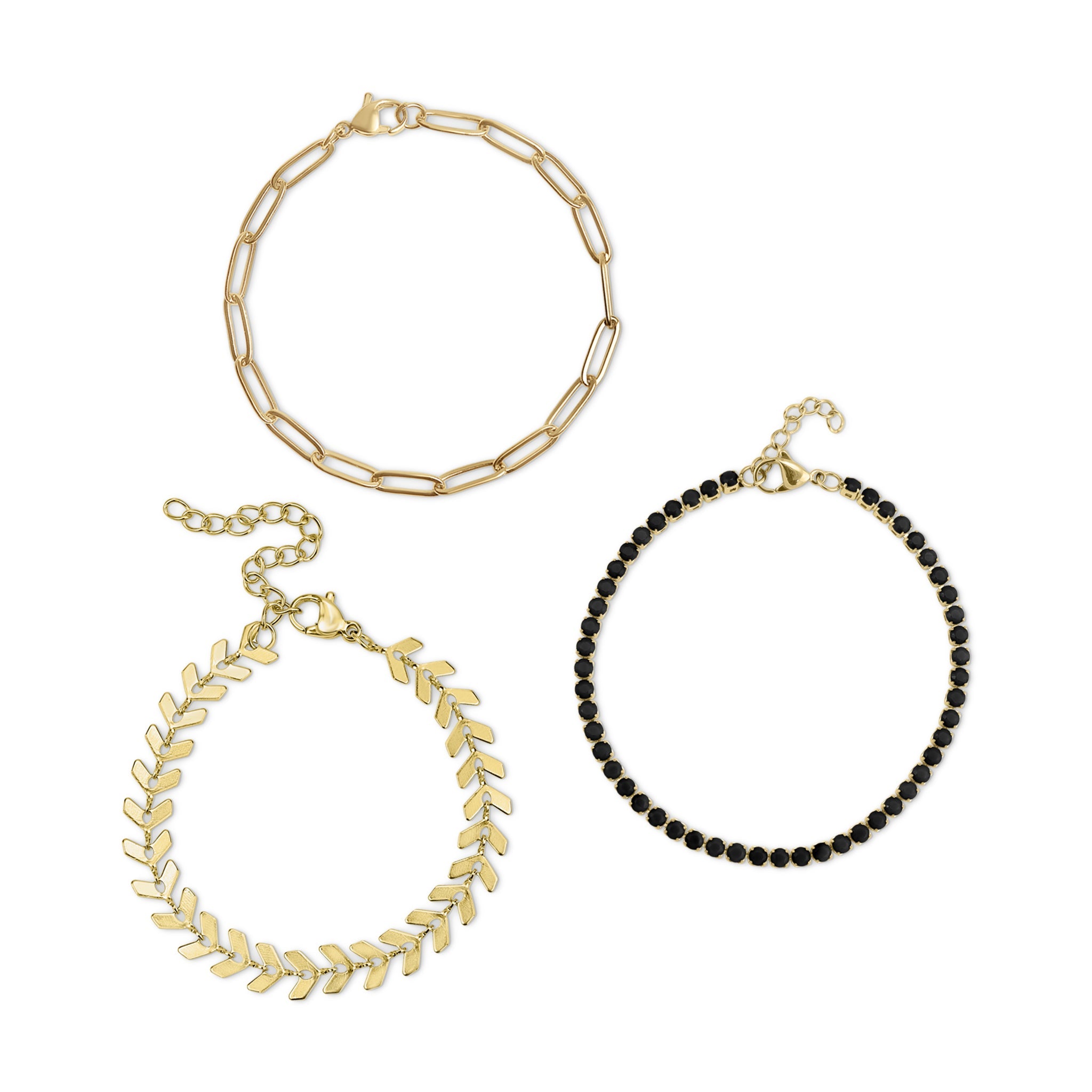 Gold Layered Bracelet Set – 25 Pc 18K Gold PVD Stainless Steel Bracelets for Women