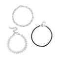 Stainless Steel Bracelet Set – Women's Layered Bracelets Bundle | Assorted Sizes