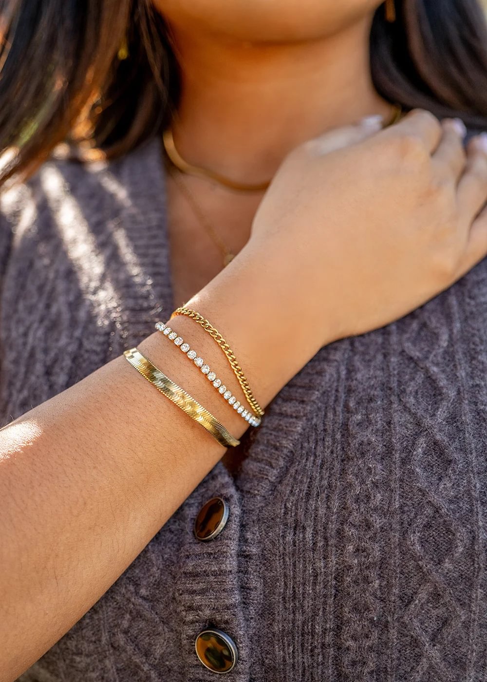 Gold Layered Bracelet Set – 25 Pc 18K Gold Stainless Steel Bracelets