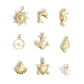 Nautical Charm Set – 18K Gold Stainless Steel Hypoallergenic Charms for Everyday Wear