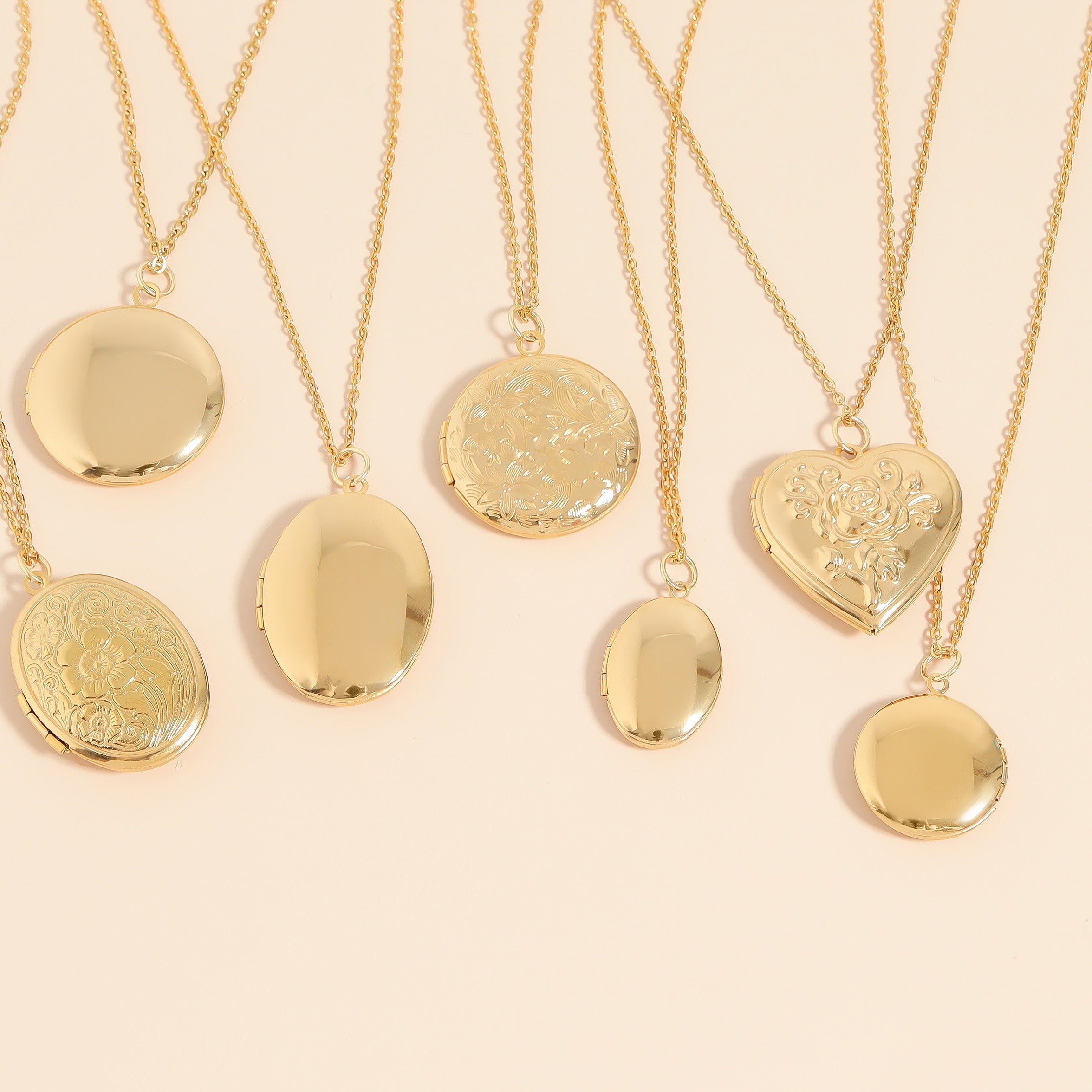 Gold Floral Locket – 18K Gold Jewelry | Round Keepsake Pendant, Hypoallergenic Charm