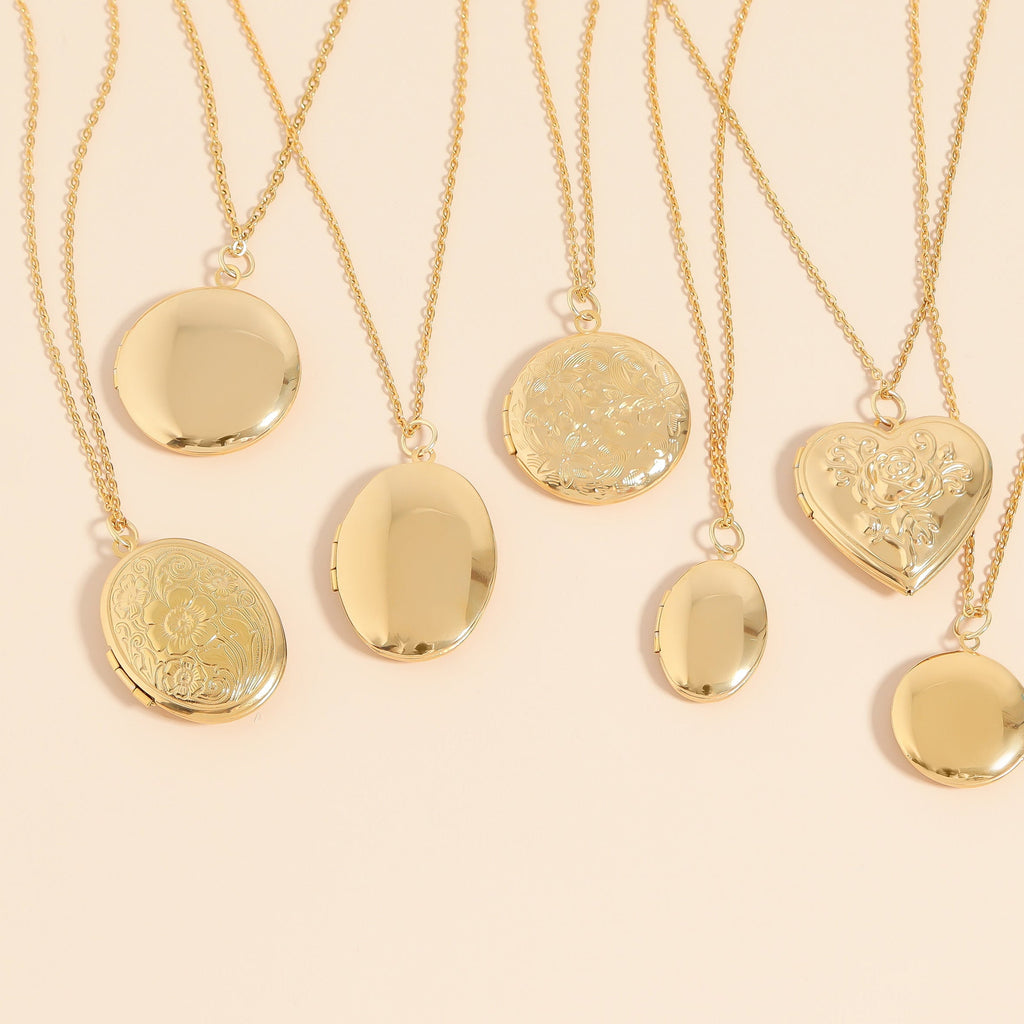 18K Gold Oval Locket – Waterproof Gold Locket Pendant | Hypoallergenic Jewelry Gift