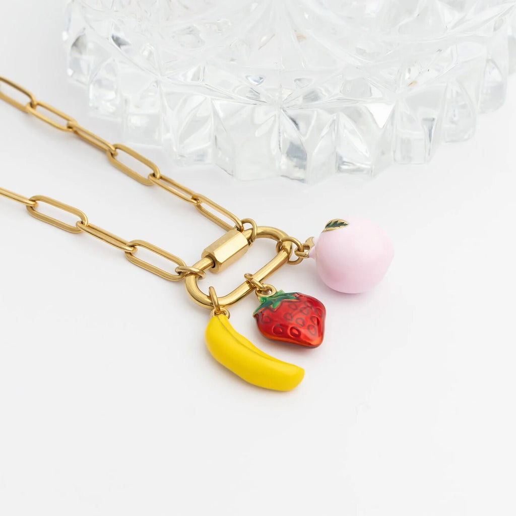 Fruit Charm Set – 18K Gold Stainless Steel Summer Charm Set | Hypoallergenic Jewelry
