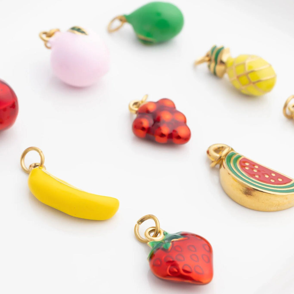 Fruit Charm Set – 18K Gold Stainless Steel Summer Charm Set | Hypoallergenic Jewelry