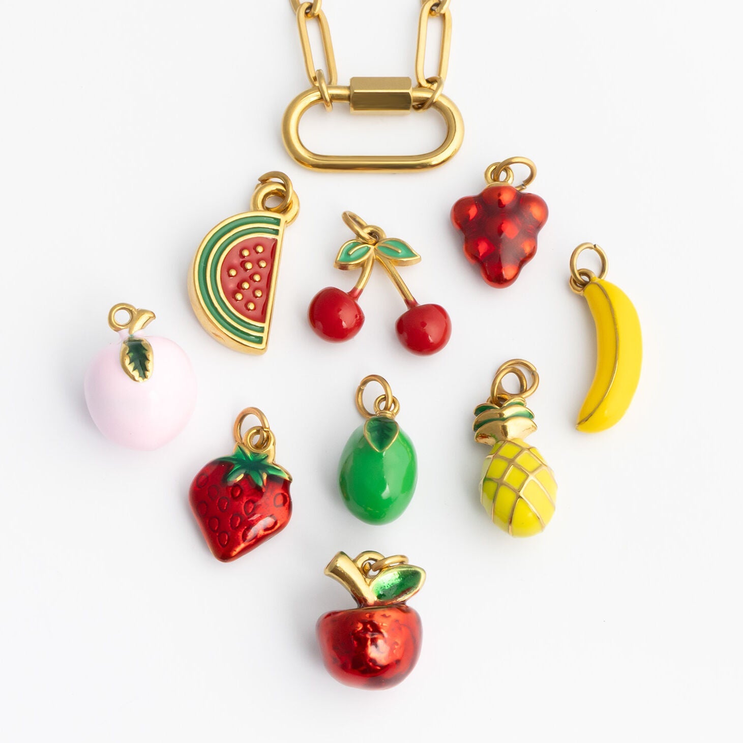 Fruit Charm Set – 18K Gold Stainless Steel Summer Charm Set | Hypoallergenic Jewelry