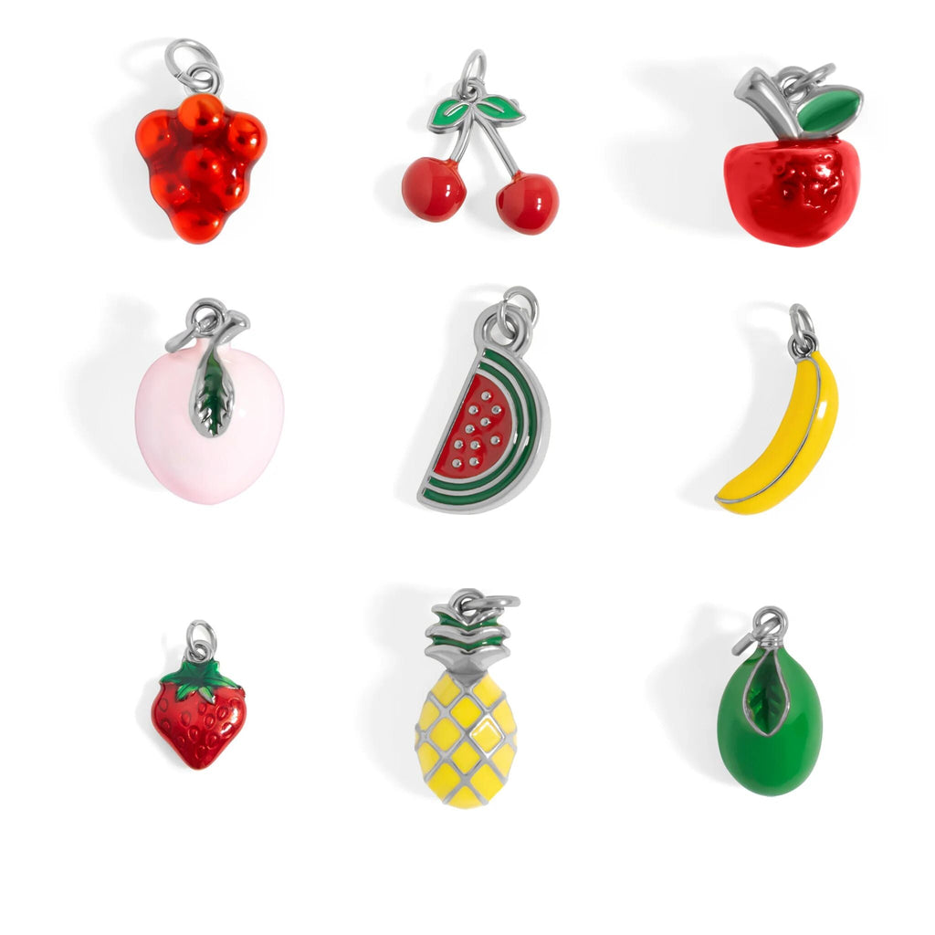 Fruit Charm Set – 18K Gold Stainless Steel Summer Charm Set | Hypoallergenic Jewelry