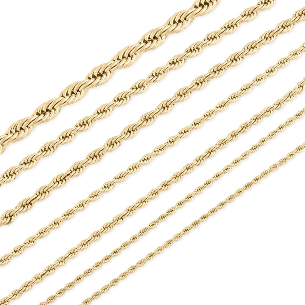 Wholesale jewelry 14K Gold Filled Plus™ Rope Chain Bracelet- 2mm-6mm   