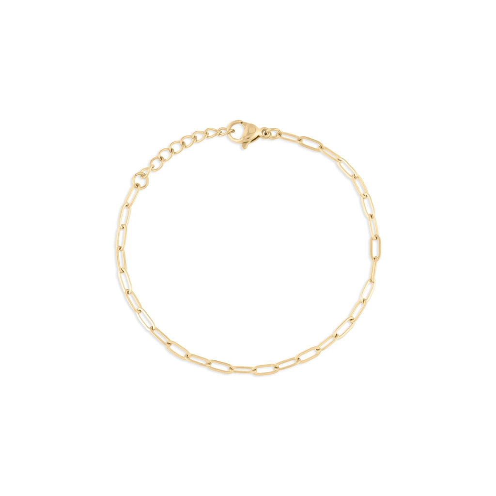 Wholesale Jewelry 14K Gold Filled Plus Paperclip Chain Bracelet- Main- 2.5mm