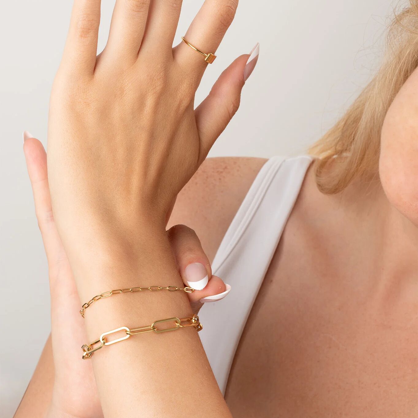 Wholesale Jewelry 14K Gold Filled Plus Paperclip Chain Bracelet- Model- 2.5mm and 6.5mm