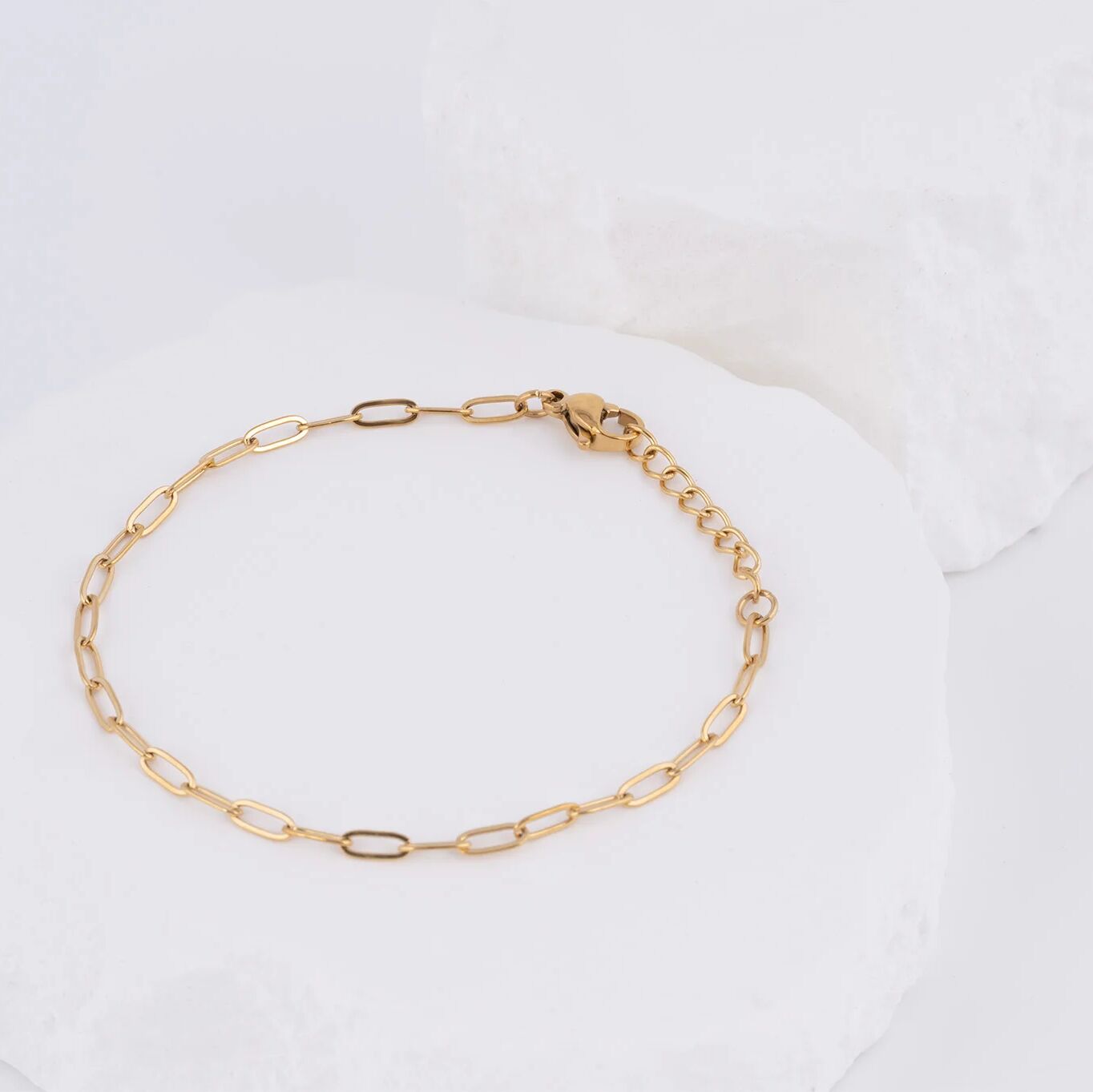 Wholesale Jewelry 14K Gold Filled Plus Paperclip Chain Bracelet- Studio- 2.5mm