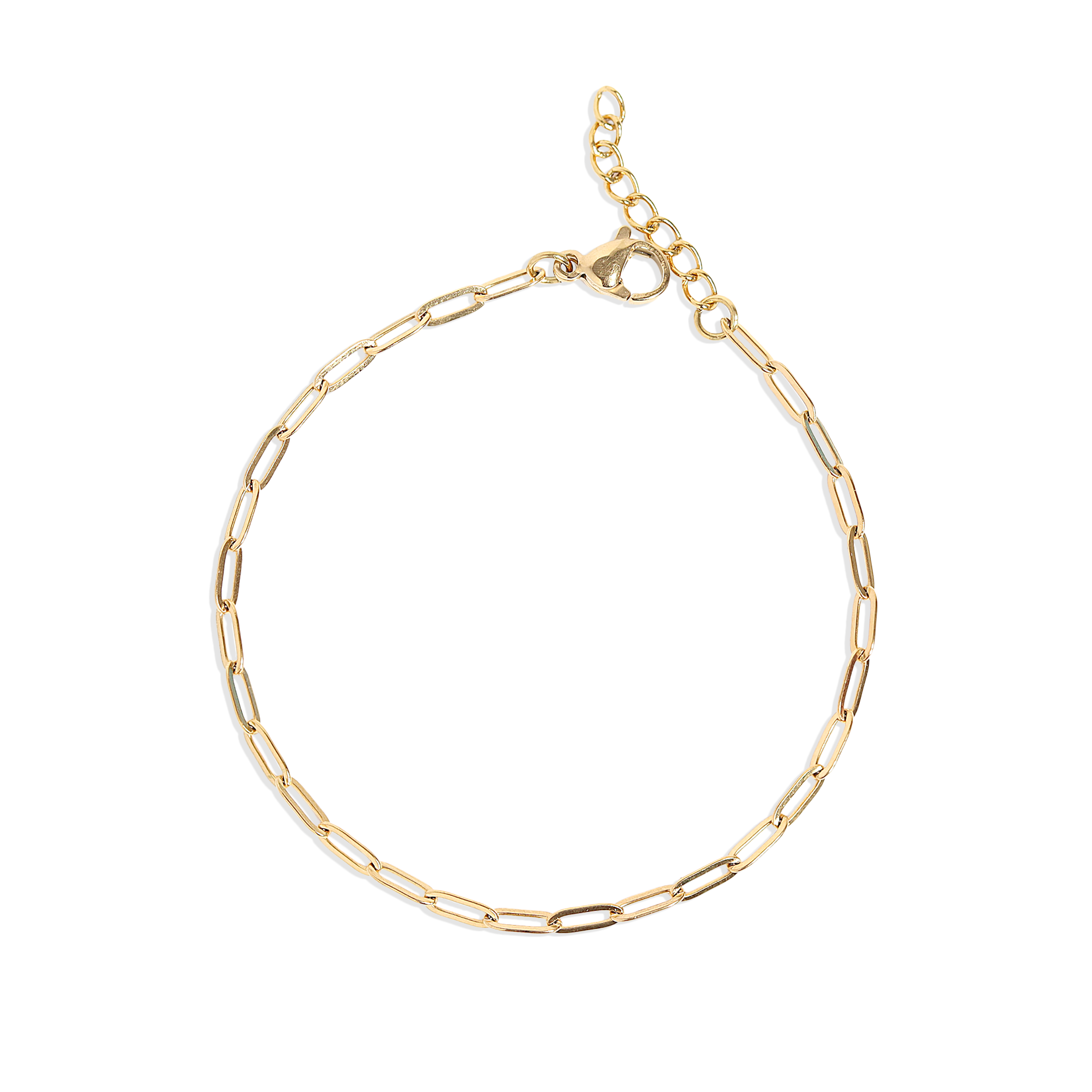 18K Gold PVD Stainless Steel Paperclip Chain Bracelet