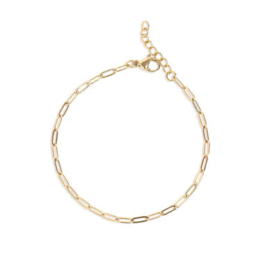 18K Gold PVD Stainless Steel Paperclip Chain Bracelet