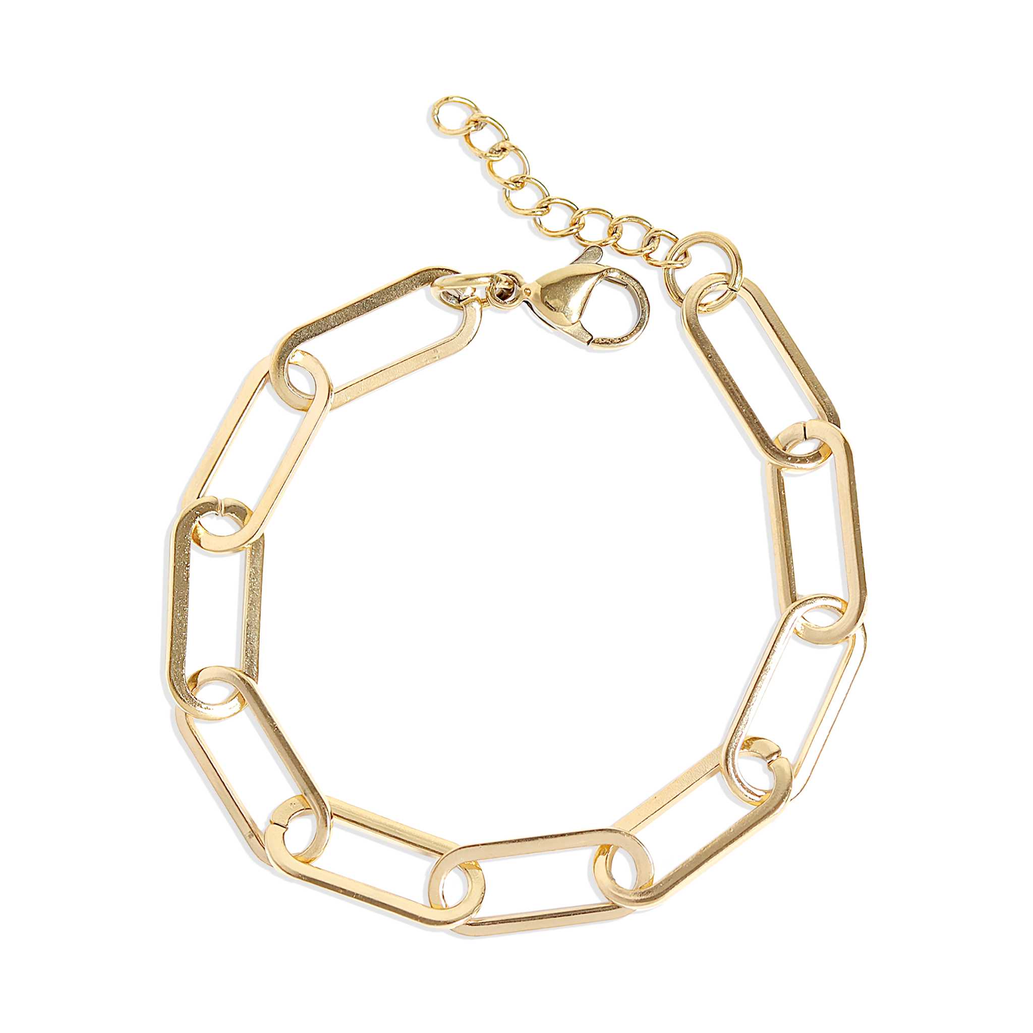 18K Gold PVD Stainless Steel Paperclip Chain Bracelet