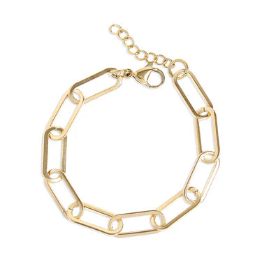 18K Gold PVD Stainless Steel Paperclip Chain Bracelet