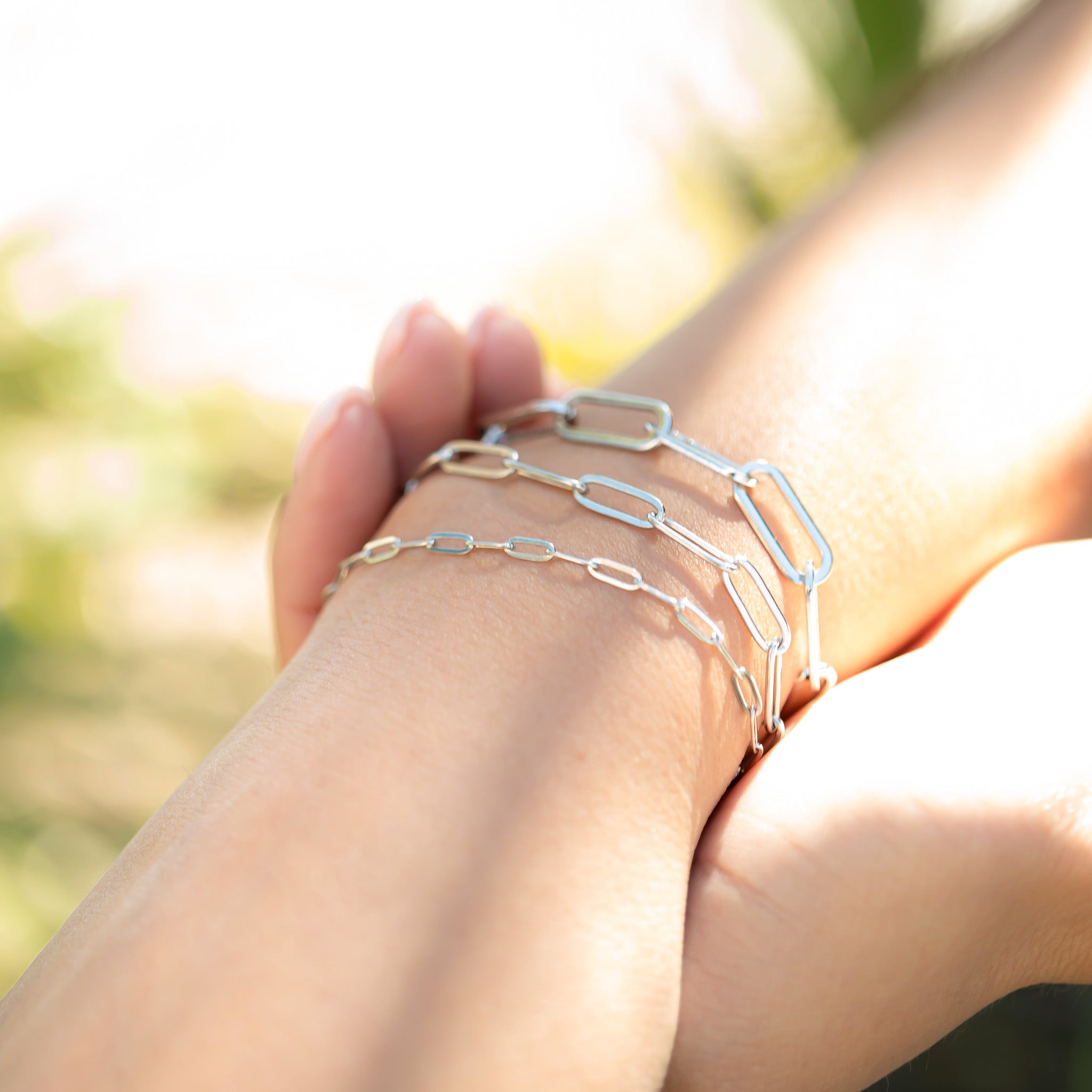 18K Gold PVD Stainless Steel Paperclip Chain Bracelet