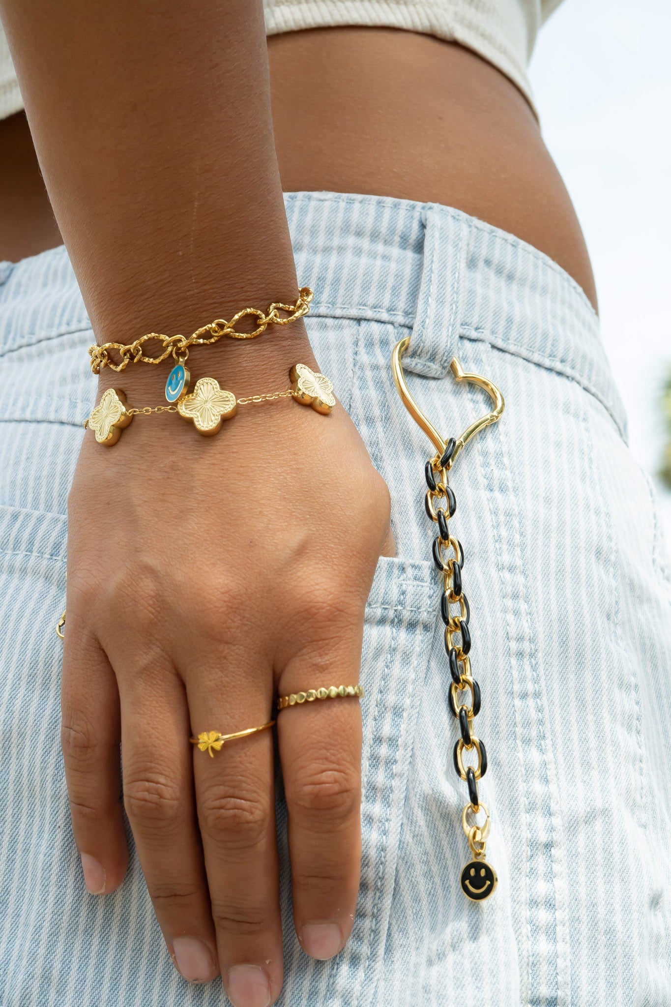 Four Leaf Clover Ring – 18K Gold PVD Stainless Steel | Hypoallergenic Waterproof Jewelry