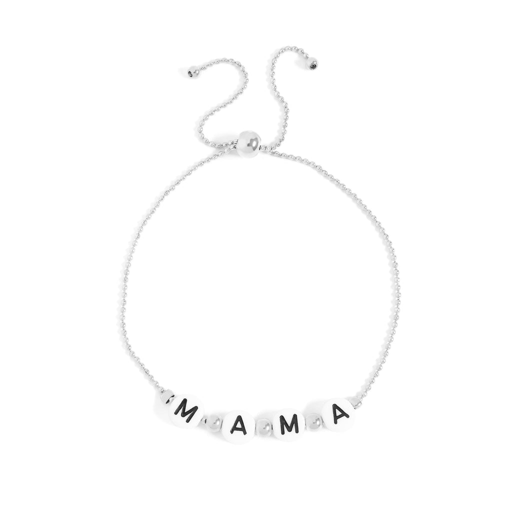 18K gold PVD Stainless Steel Beaded Mama Adjustable Bracelet