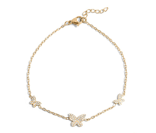 Gold Steel Butterfly Bracelet