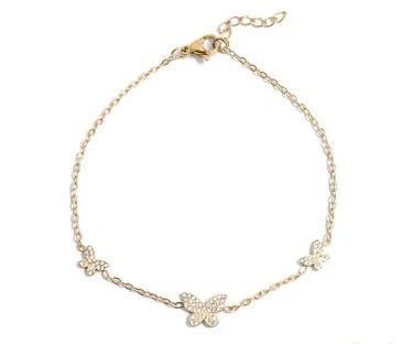 18K Gold PVD Stainless Steel Butterfly Bracelet