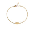18K Gold Bracelet – Minimalist Stainless Steel Engraving Blank Bar, Tarnish Resistant