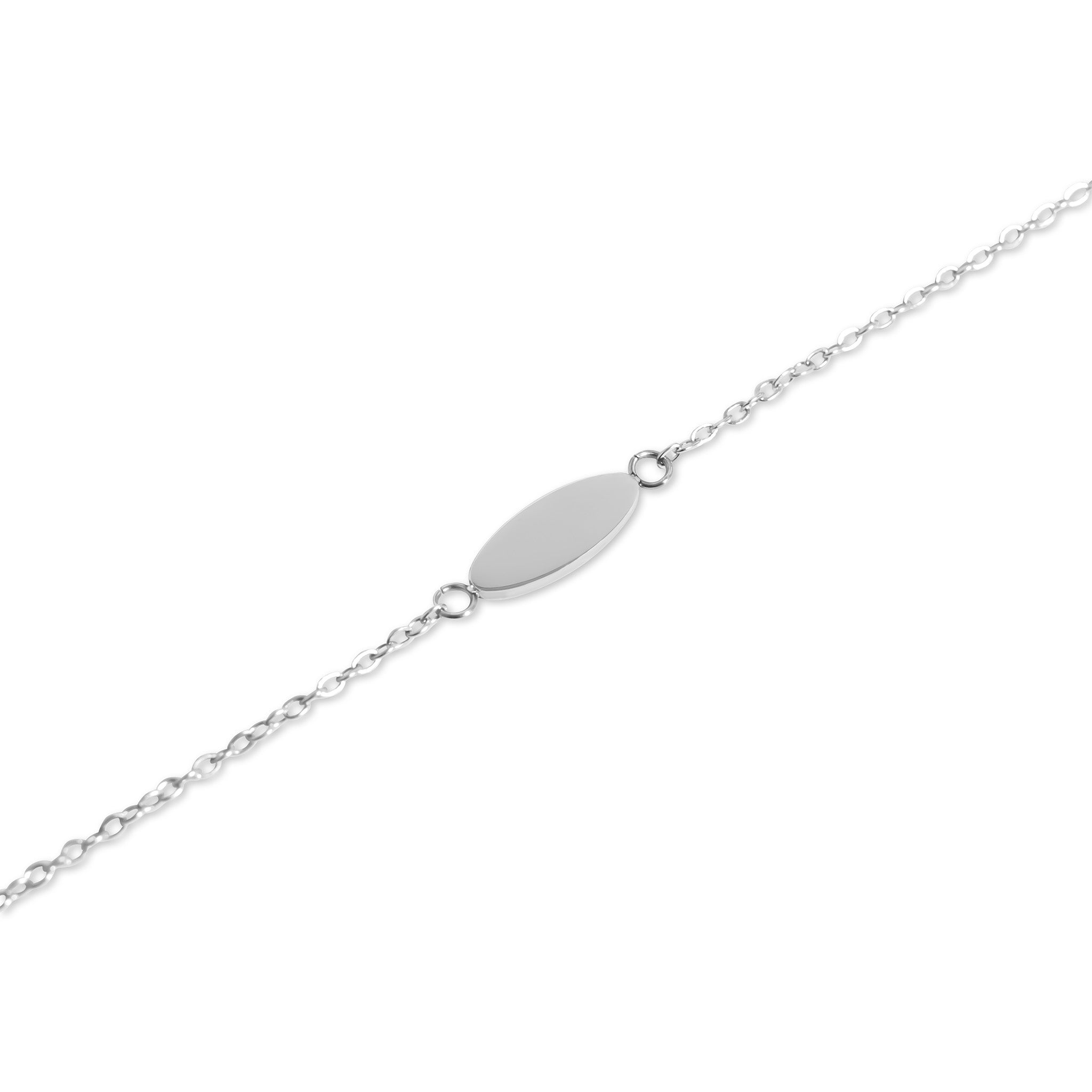 18K Gold Bracelet – Minimalist Stainless Steel Engraving Blank Bar, Tarnish Resistant