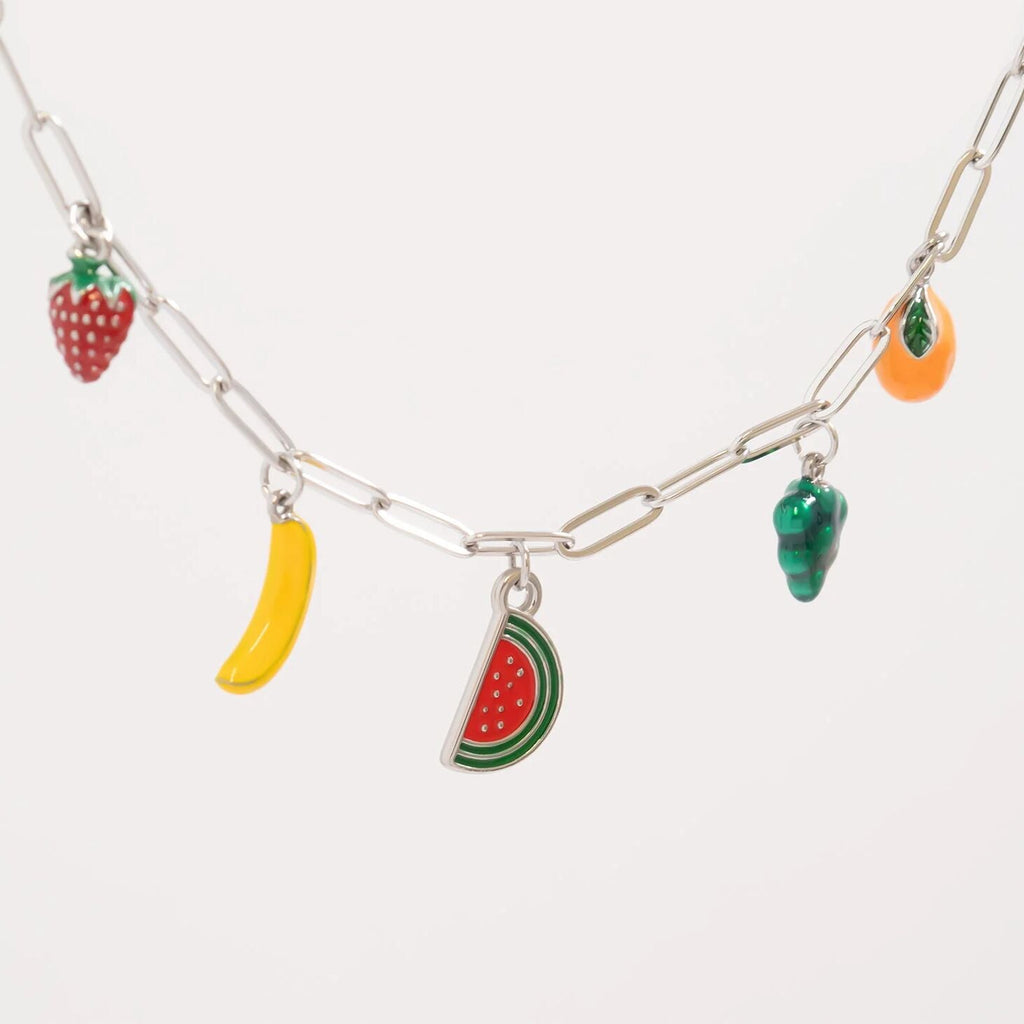 Fruit Charm Bracelet – 18K Gold Stainless Steel, Hypoallergenic Jewelry Accessory