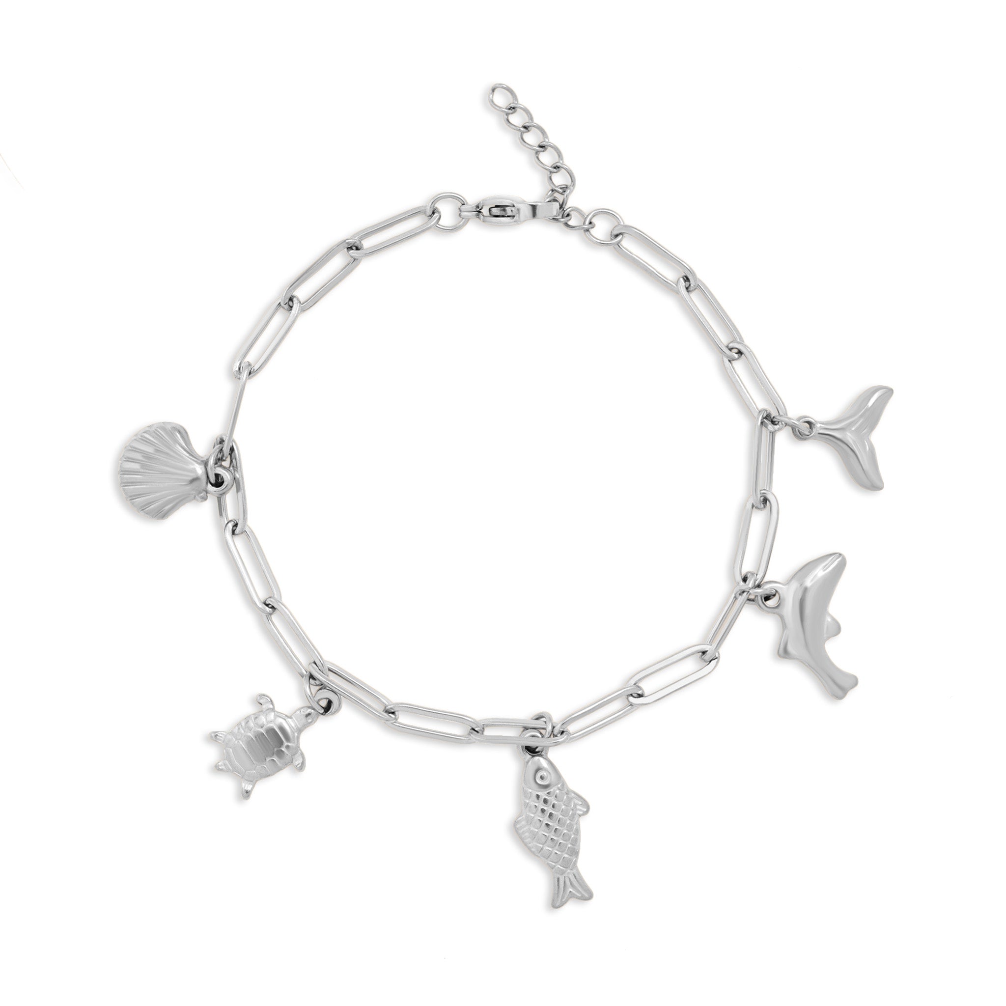 Gold Charm Bracelet – 18K PVD Stainless Steel Sea Charm Coastal Jewelry Gift