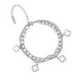 Gold Clover Charm Bracelet – 18K Gold Plated Dainty Chain, Hypoallergenic Jewelry