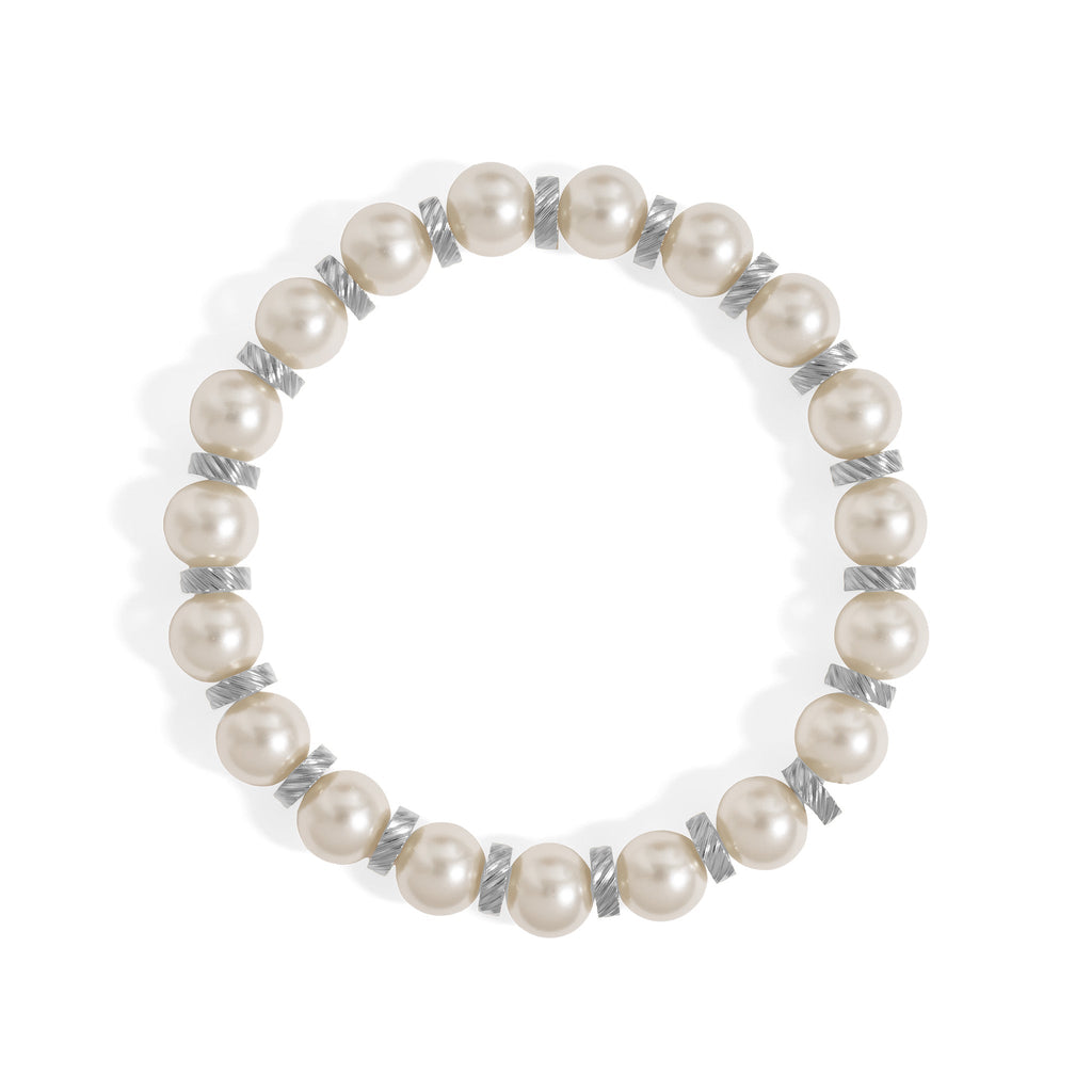 8mm Kiska Glass Pearl Stretch Bracelet