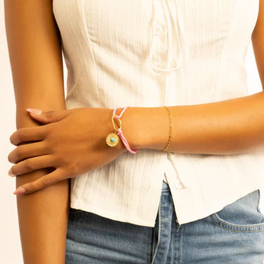 18K Gold PVD Stainless Steel Rope Carabiner Bracelet