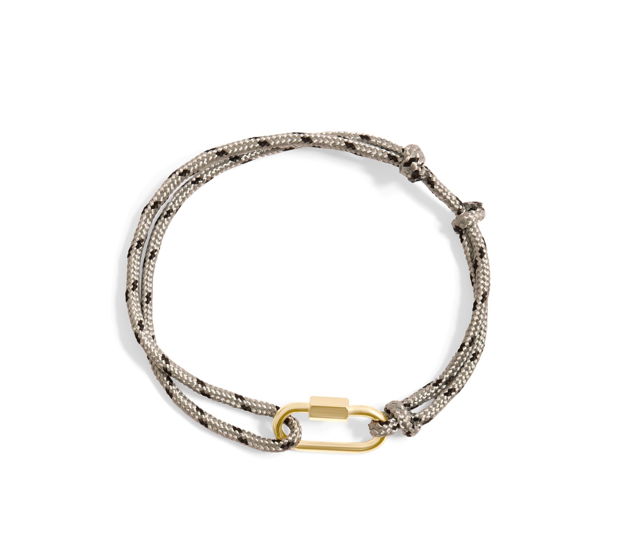 Gold / Grey Rope Carabiner Bracelet / BRJ1097