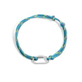 Silver / Teal Rope Carabiner Bracelet / BRJ1098