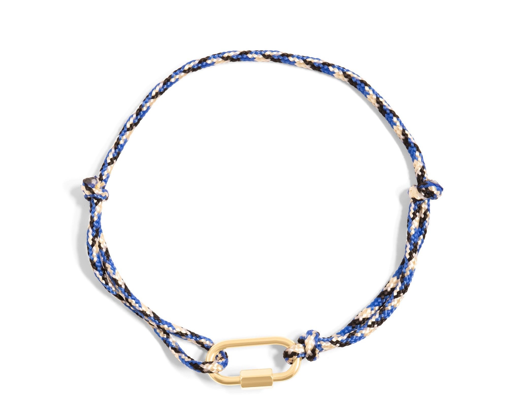 Gold / Navy Rope Carabiner Bracelet / BRJ1099