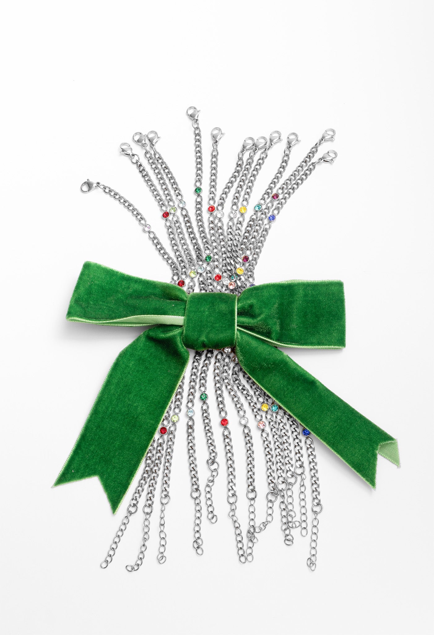 Stainless Steel Bracelet - Birthstone Station Link Adjustable Chain Jewelry